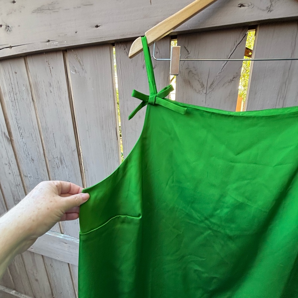 kate spade Bright Green Slip Dress with Tie Straps - Picture 5 of 11